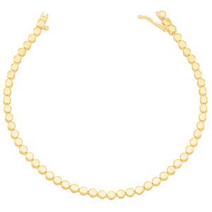 Pulseira em Ouro 18k Medalhas Bolinhas Lisas - AU8608