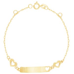 Pulseira em Ouro 18k Plaquinha com Coração - AU8622