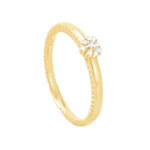 Anel em Ouro 18k Coração com Diamantes - AU8636