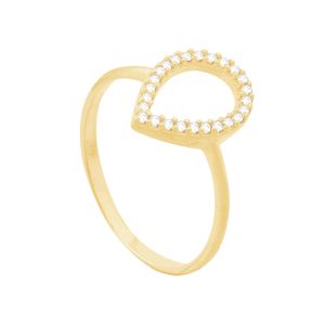 Anel em Ouro 18k Gota com Zircônias G - AU8642