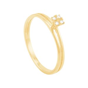 Anel em Ouro 18k Aro Duplo com Zircônias - AU8653