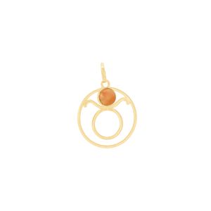 Pingente em Ouro 18k Signo Touro com Coral - AU8674