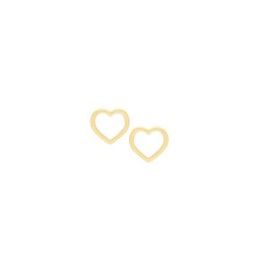 Brinco em Ouro 18k Coração Vazado - AU8699