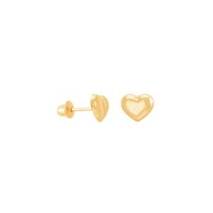 Brinco em Ouro 18K Coração Liso 5 mm - AU5343