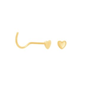 Piercing de Nariz em Ouro 18K Coração - AU5330