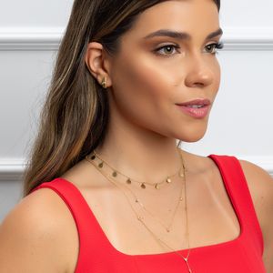 Brinco em Ouro 18K Elos com Diamantes - AU8073