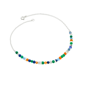 Tornozeleira em Prata 925 com Mix de Pedras - PL11333