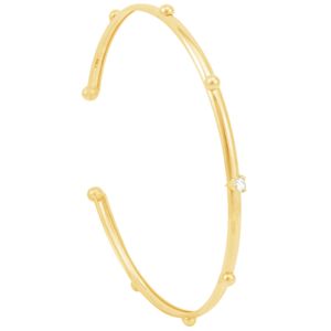 Bracelete em Ouro 18K Bolinhas e Diamante - AU8628