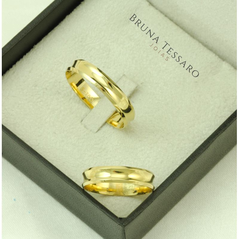 Alianças de casamento Ouro 18k Paris com pedra 4mm (Par) - Joias, Anel,  Brincos, Pingente, Colares