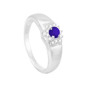 Anel de Formatura em Prata 925 com Zircônia Azul - PL11794