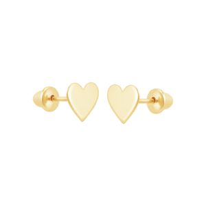 Brinco em Ouro 18k Coração Liso - AU10034