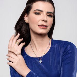 Brinco em Ouro 18k com Pedras Naturais - AU10049