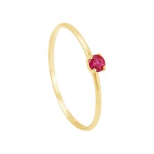 Anel em Ouro 18k Solitário com Zircônia Rubi - AU10100