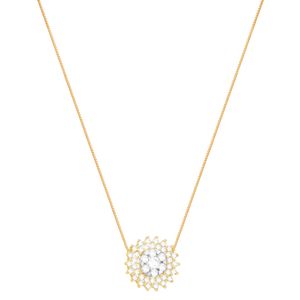 Gargantilha em Ouro 18k Flor com Diamantes - AU10154