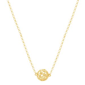 Gargantilha em Ouro 18k Bola Vazada - AU10086