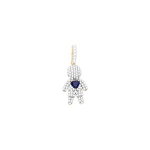 Pingente em Ouro 18k Menino com Safira e Diamantes - AU10153