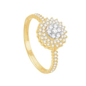 Anel em Ouro 18k Chuveiro com Diamantes - AU10118