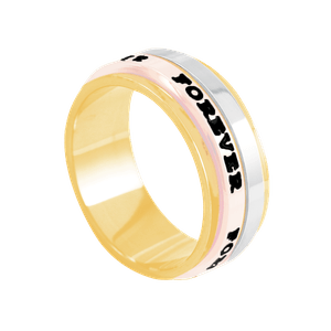 Aliança em Ouro 18K Masculino Tricolor Forever - AU4060