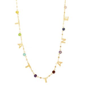 Colar em Ouro 18k Tatiane com Pedras Naturais - AU10011