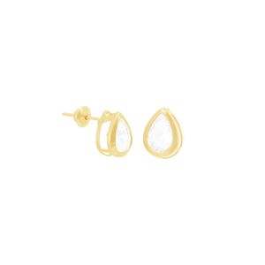 Brinco em Ouro 18K Gota Ponto de Luz - AU10180
