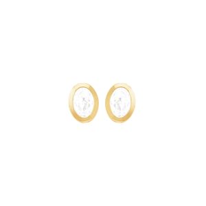 Brinco em Ouro 18K Ponto de Luz Oval - AU10181