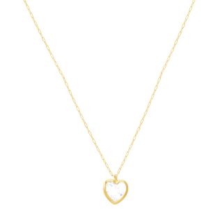 Gargantilha em Ouro 18K Coração com Zircônia - AU10133