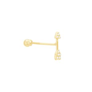 Piercing em Ouro 18k Flecha com Zircônias de 1 MM - AU10178