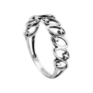 Anel em Prata 925 Folhas Vazadas com Zircônias - PL12413