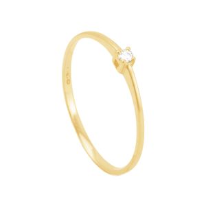 Anel em Ouro 18k Solitário com Diamantes - AU10163