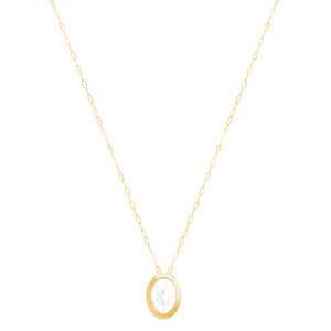 Gargantilha em Ouro 18k Ponto de Luz Oval - AU10231