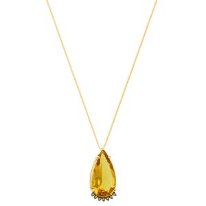 Gargantilha em Ouro 18k Citrino com Diamantes - AU10169