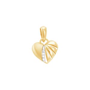 Pingente em Ouro 18k Coração com Diamantes - AU10234