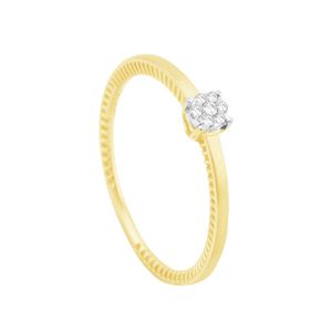 Anel Solitário em Ouro 18k com Diamantes - AU10250
