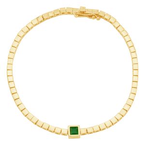Pulseira em Ouro 18k Articulada com Esmeralda - AU10259