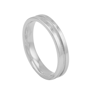 Aliança de Namoro em Aço Masculina com o Friso - PL13481