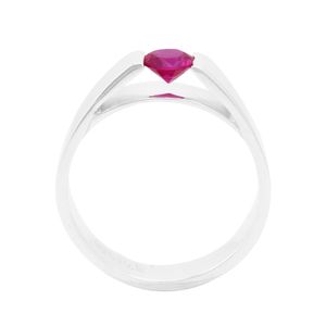 Anel em Prata 925 Masculino com Zircônia Rubi - PL13482