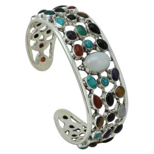 Bracelete em Prata 925 Pedras Naturais - PL13514