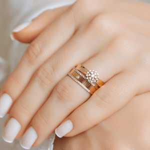 Anel em Ouro 18k Chuveiro com Diamantes - AU10140