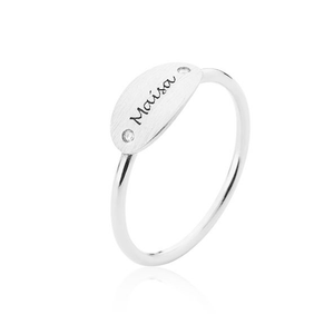 Anel em Prata 925 Personalizado com Zircônias - PL14523