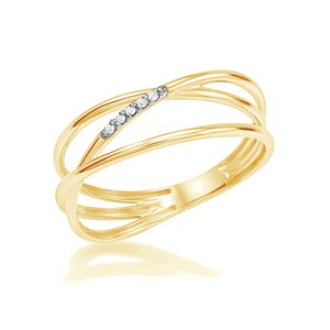 Anel em Ouro 18k Vazado com Diamantes - AU10067