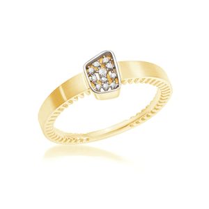 Anel em Ouro 18k Acetinado com Diamantes - AU10068