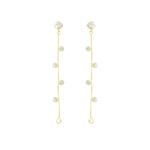 Brinco em Ouro 18K Cristais de Zircônias - AU10442