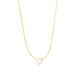 Gargantilha em Ouro 18K Ponto de Luz 5MM - AU10676