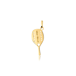 Pingente em Ouro 18K Raquete Beach Tenis - AU10734