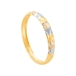 Anel em Ouro 18k Meia Aliança Tricolor - AU10813