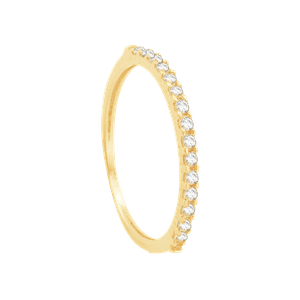Meia Aliança em Ouro 18K com Zircônias - AU4737