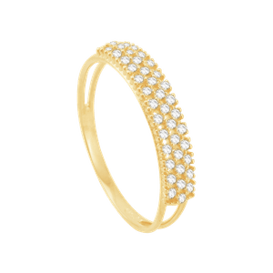 Anel em Ouro 18K Aparador com Zircônias - AU10372