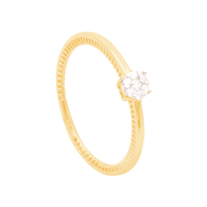 Anel em Ouro 18k Solitário com Brilhantes - PL10784