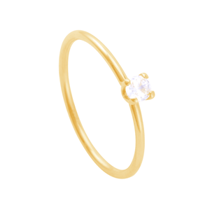 Anel em Ouro 18k Solitário com Zirconia - AU10783