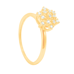 Anel em Ouro 18K Chuveiro Flor com Zurcônias - AU10769